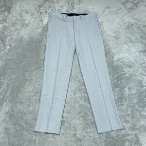 Kenneth Cole Slim Fit Performance Dress Pants 36x34 Gray Polyester Blend a1049
